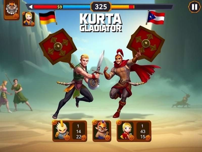 Kurta Gladiator Showdown character selection screen